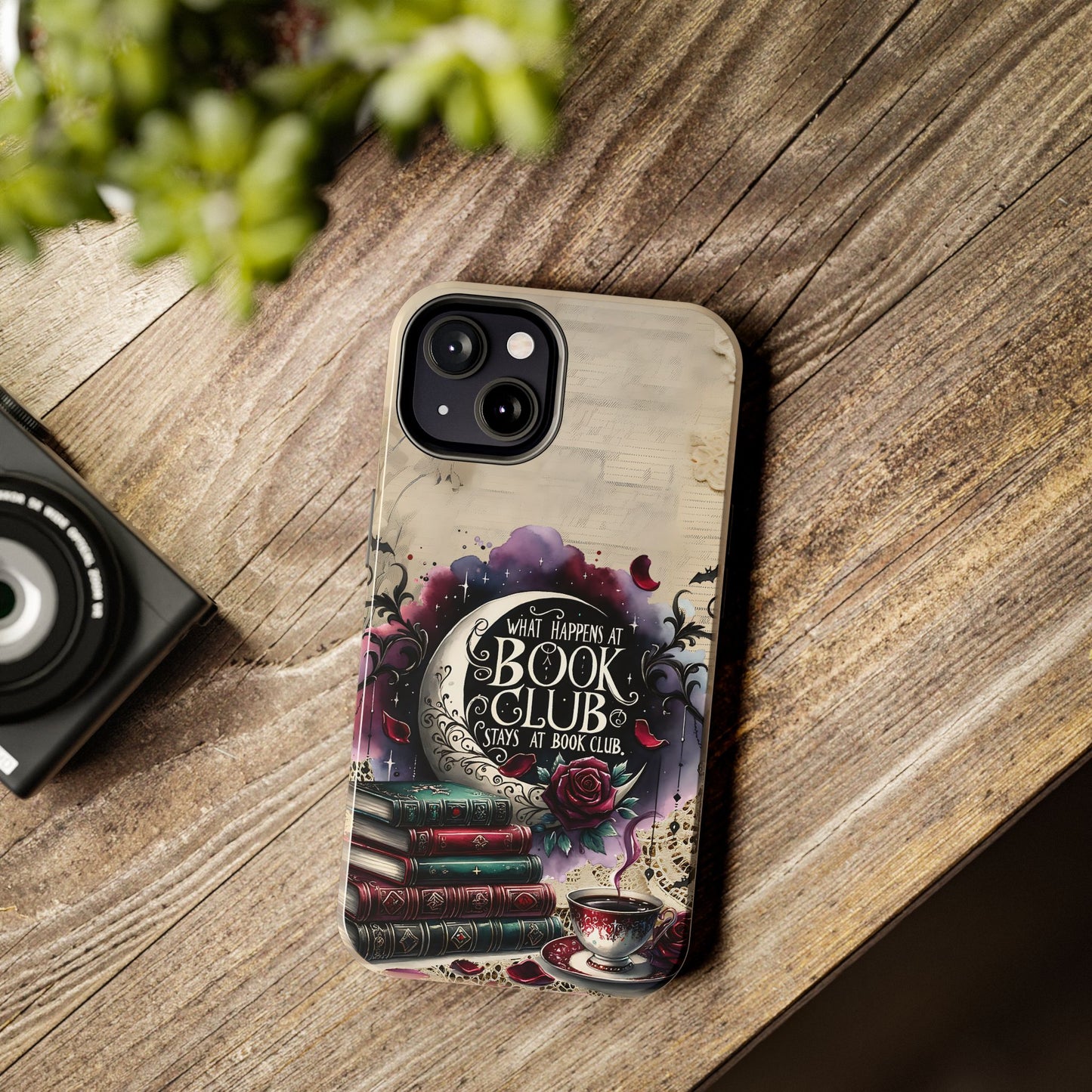 Book Club Phone Case — "What Happens at Book Club Stays at Book Club" Cozy Literary Design