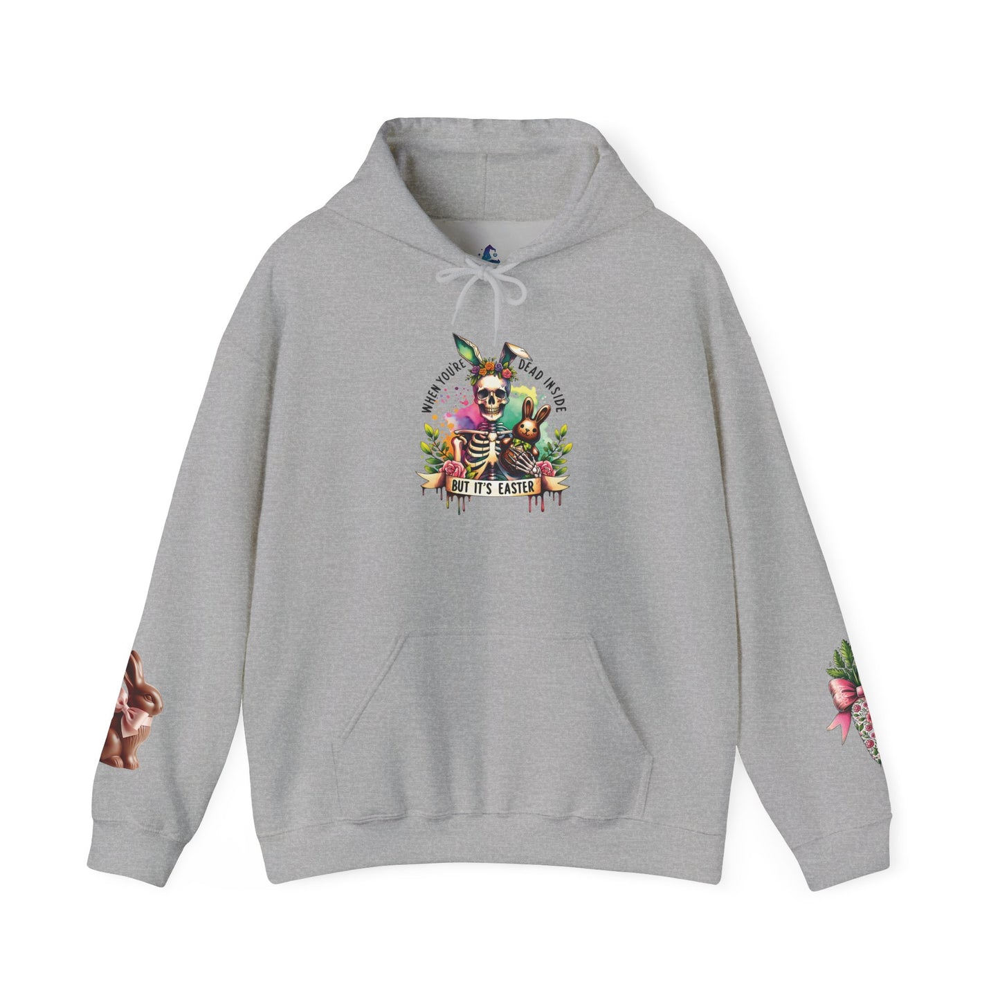 Skeleton Hoodie — "Dead inside buy is Easter" Easter Skull Pullover