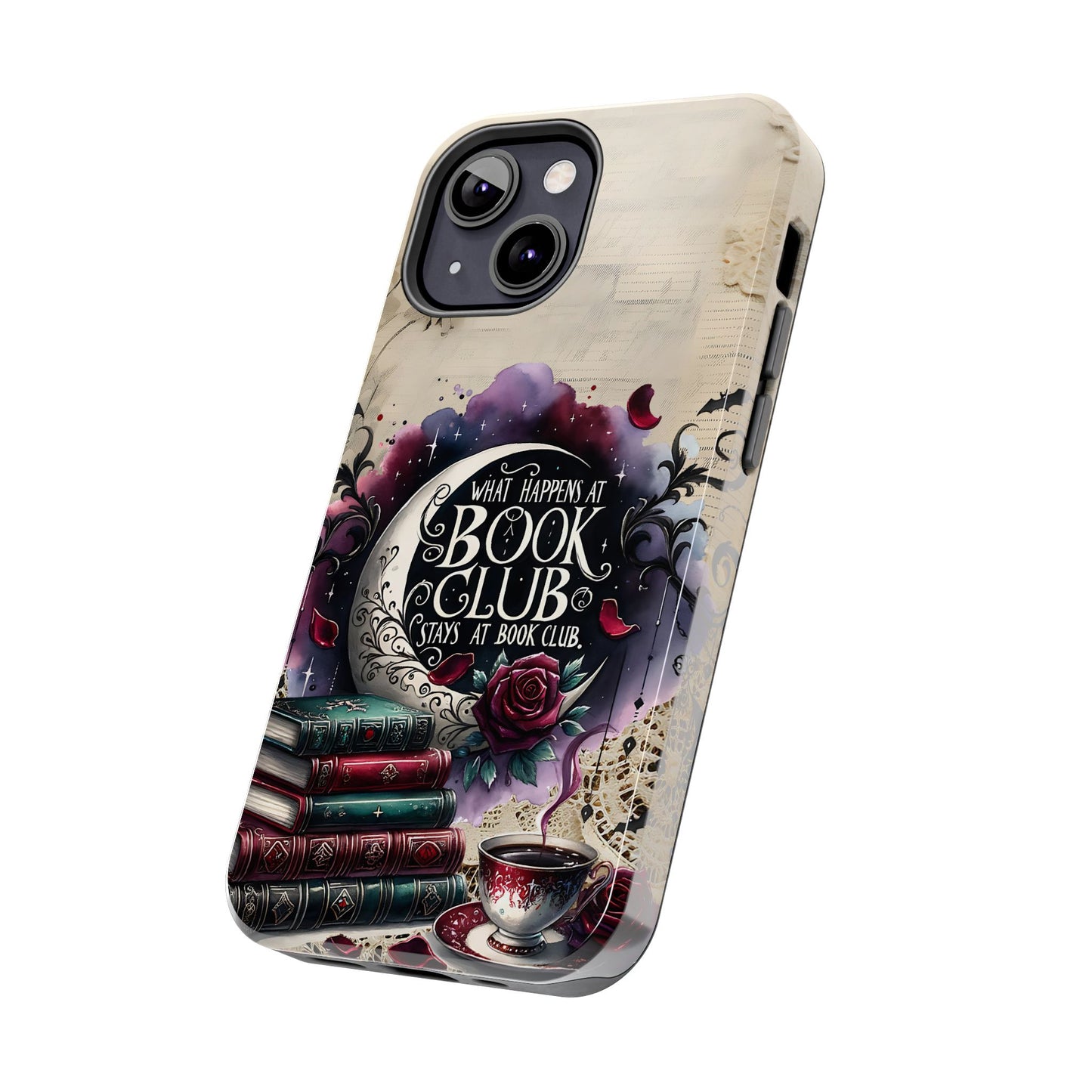 Book Club Phone Case — "What Happens at Book Club Stays at Book Club" Cozy Literary Design