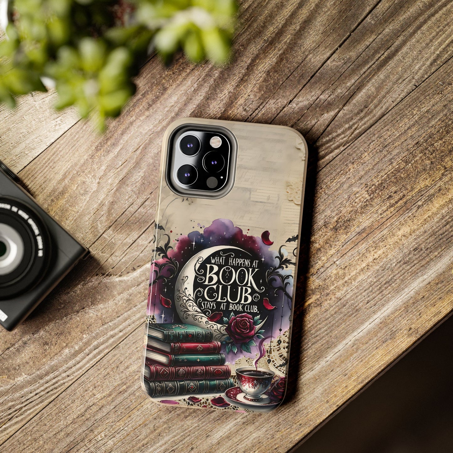 Book Club Phone Case — "What Happens at Book Club Stays at Book Club" Cozy Literary Design