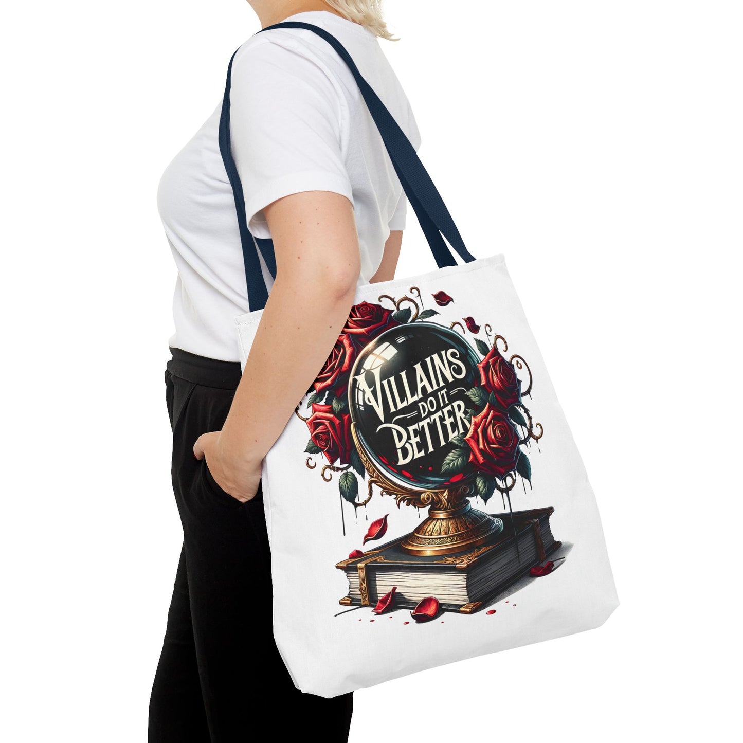 Villains Do It Better Tote Bag — Gothic Rose Bookish Aesthetic